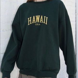 Brandy Melville oversized Green Hawaii Pullover Sweatshirt